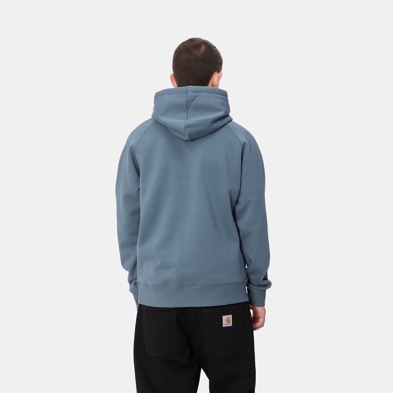 Blue Men Carhartt Hooded Chase Hoodie | ALM-360841