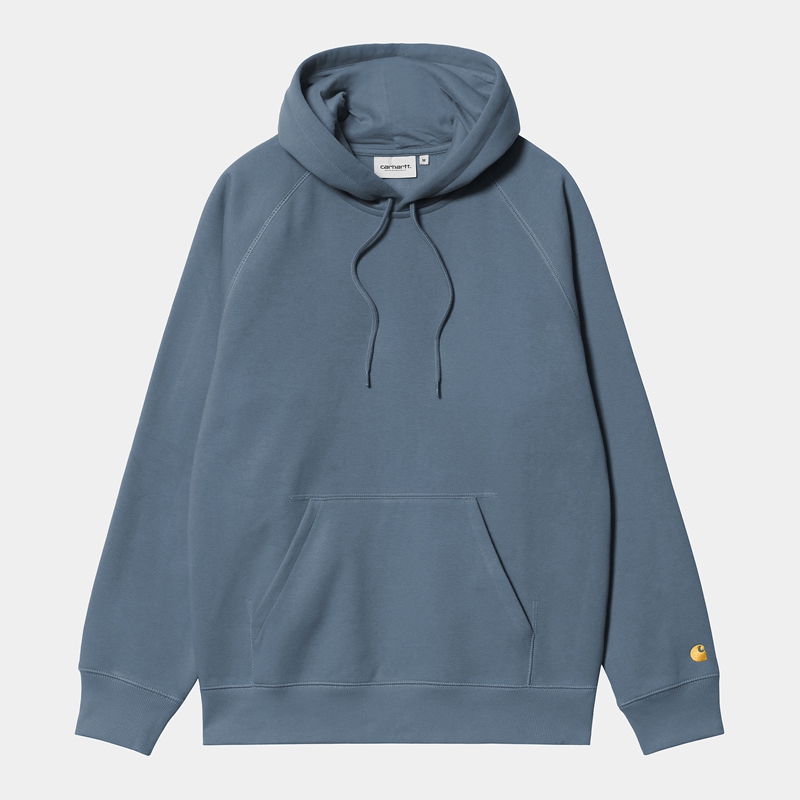 Blue Men Carhartt Hooded Chase Hoodie | ALM-360841