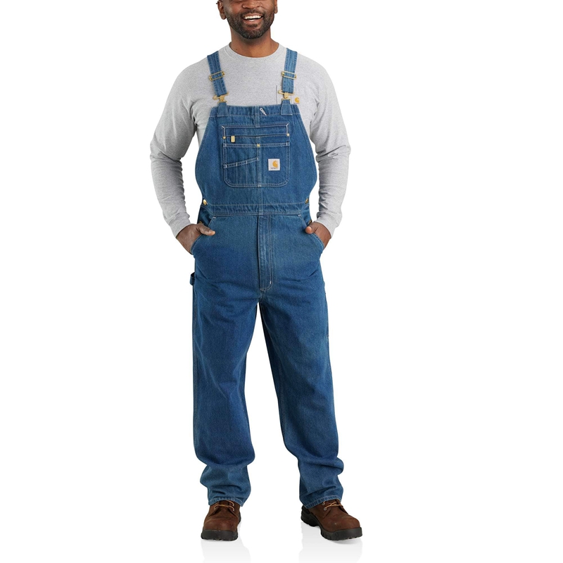 Blue Men Carhartt Loose Fit Denim Bib Overalls | OYG-450961