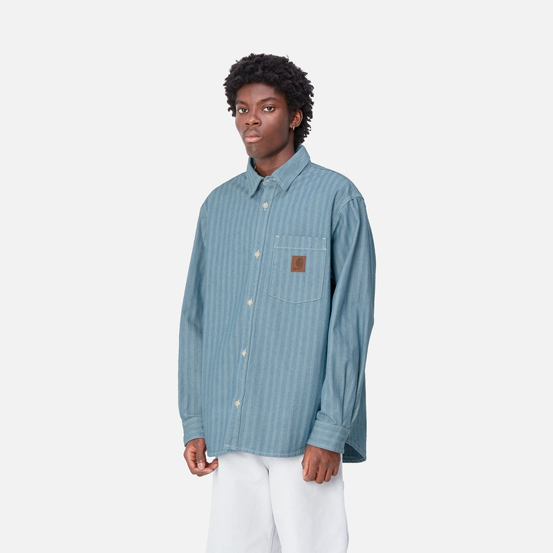 Blue Men Carhartt Menard Shirt Jackets | WKT-201874