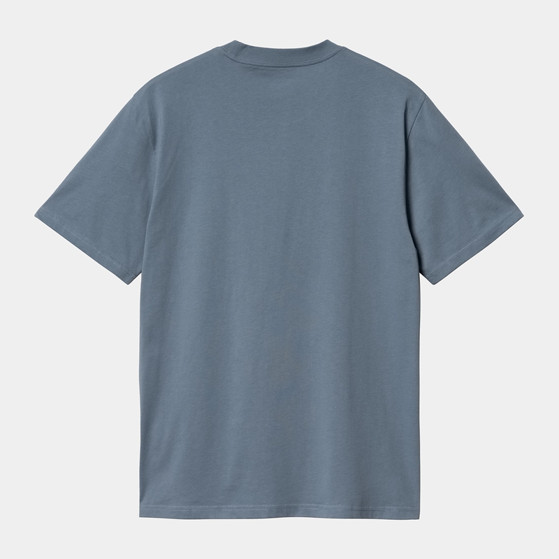 Blue Men Carhartt Paradise Script T-Shirt | ZGD-397014