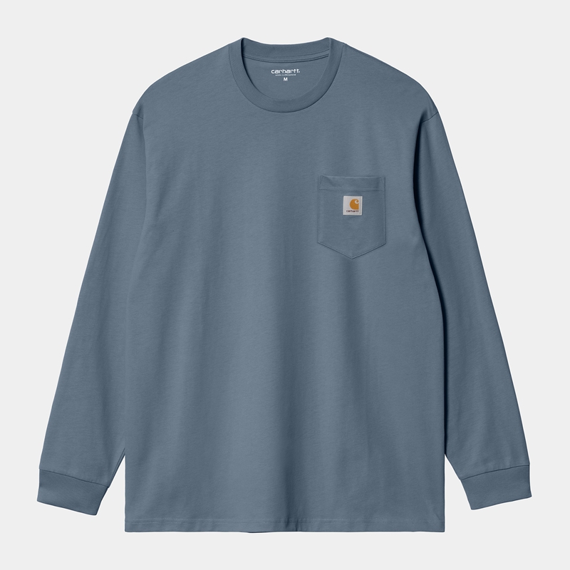 Blue Men Carhartt Pocket Sweatshirt | HPE-596823