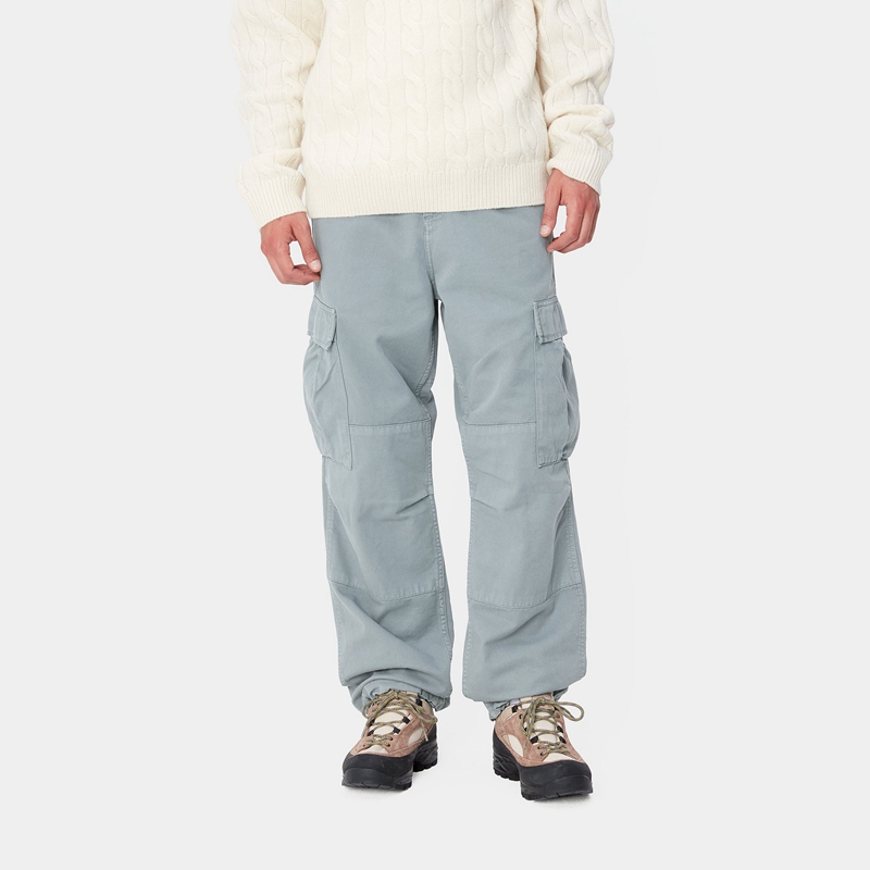 Blue Men Carhartt Regular Cargo Pants | LGM-718026