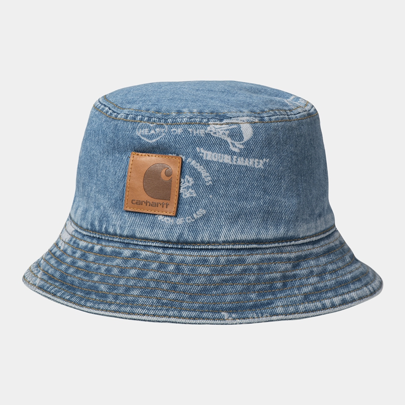 Blue Men Carhartt Stamp Bucket Hats | HWX-970541