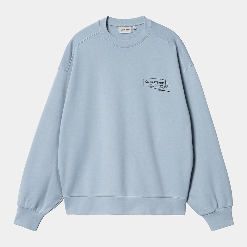 Blue Men Carhartt Stamp Sweatshirt | YQE-094861