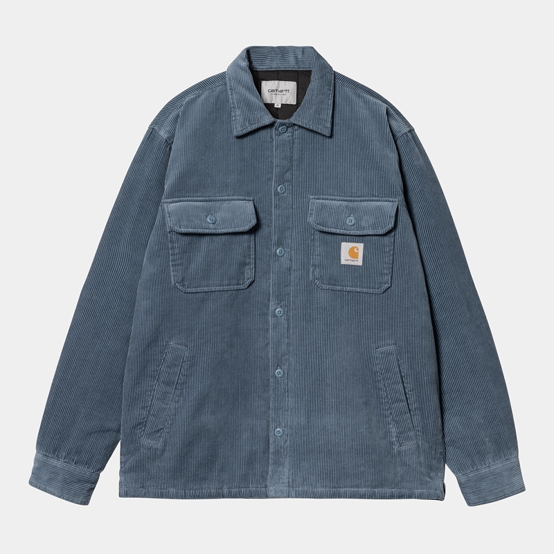 Blue Men Carhartt Whitsome Shirt Jackets | UKW-642317