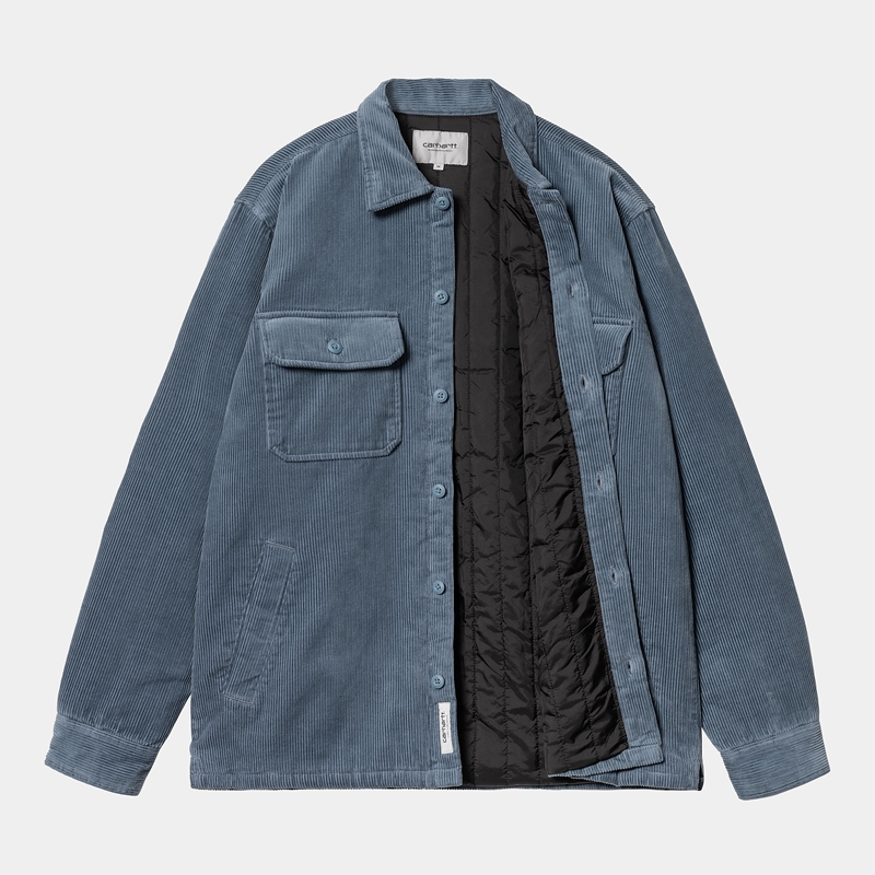 Blue Men Carhartt Whitsome Shirt Jackets | UKW-642317