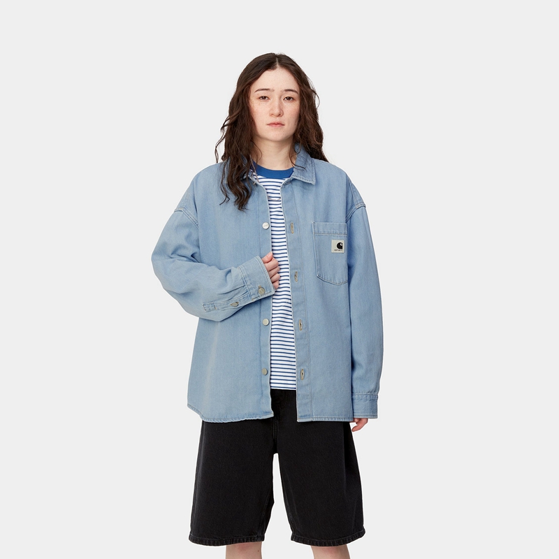 Blue Women Carhartt Alta Shirt Jackets | TND-462975