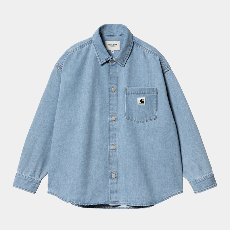 Blue Women Carhartt Alta Shirt Jackets | TND-462975