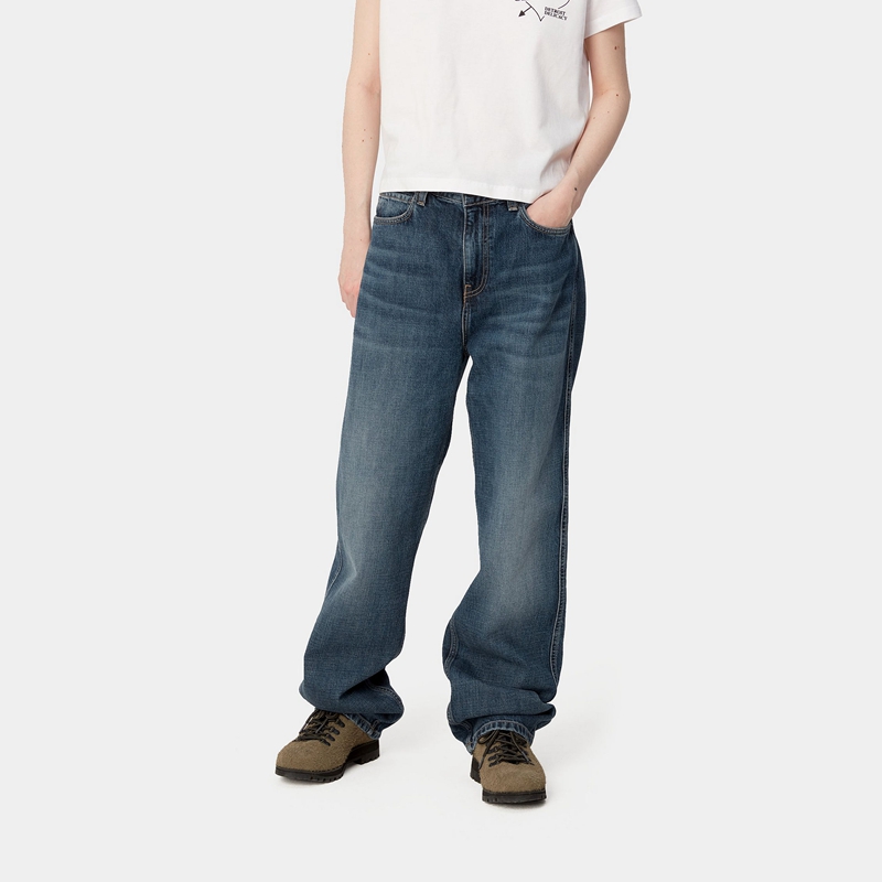 Blue Women Carhartt Barnwell Pants | CAH-356701