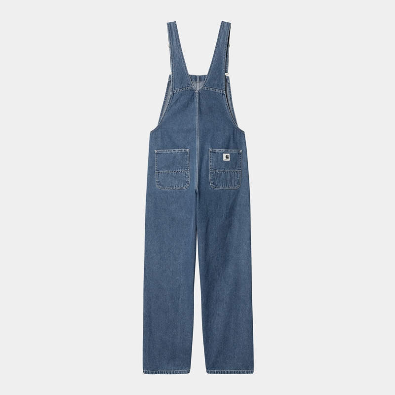 Blue Women Carhartt Bib Straight Overalls | ZWC-208541