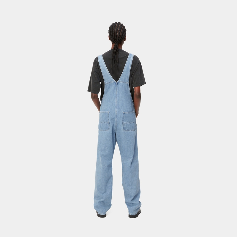 Blue Women Carhartt Bib Straight Overalls | EWR-649750