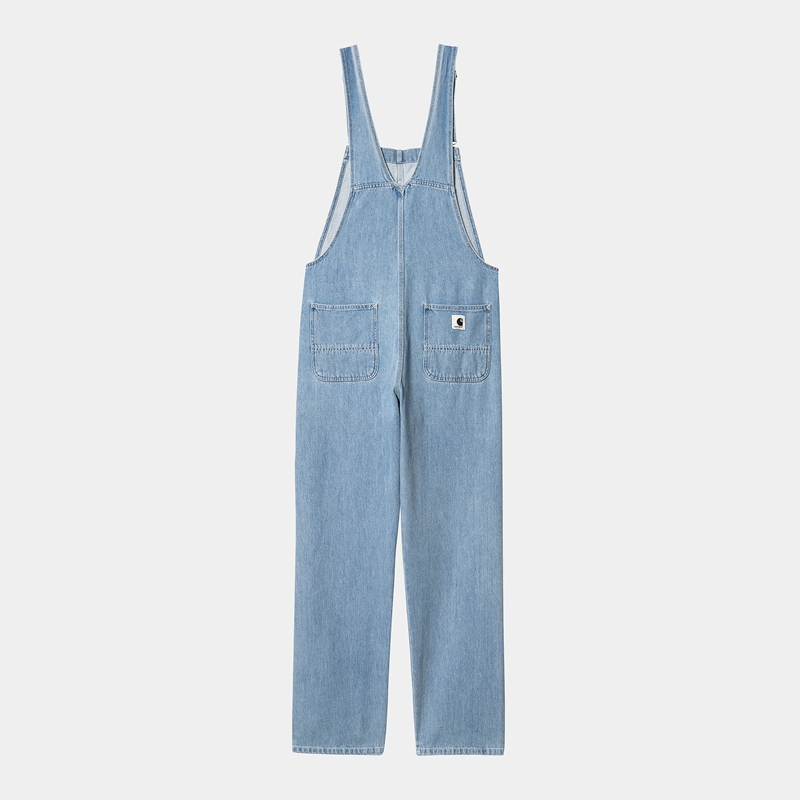 Blue Women Carhartt Bib Straight Overalls | EWR-649750