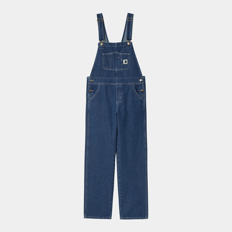 Blue Women Carhartt Bib Straight Overalls | HUT-617058