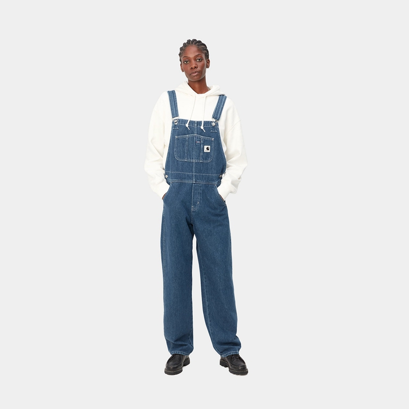 Blue Women Carhartt Bib Straight Overalls | HUT-617058