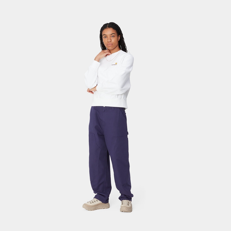 Blue Women Carhartt Brandon Double Knee Pants | FKJ-975820