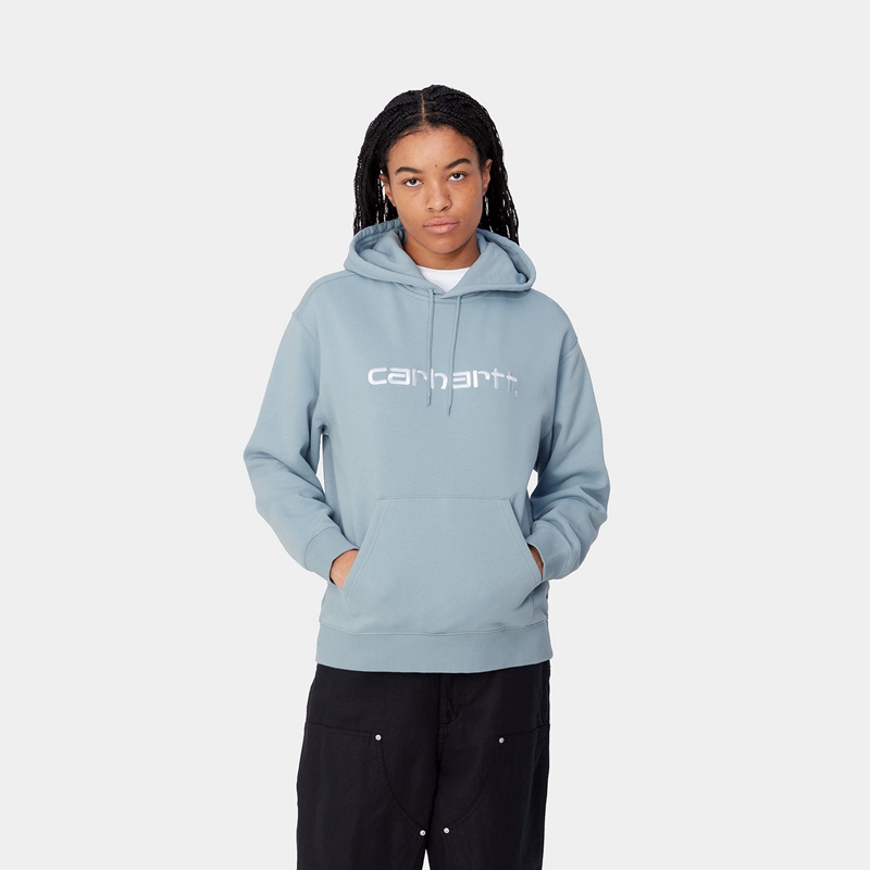 Blue Women Carhartt Hooded Sweatshirt | CXI-793065