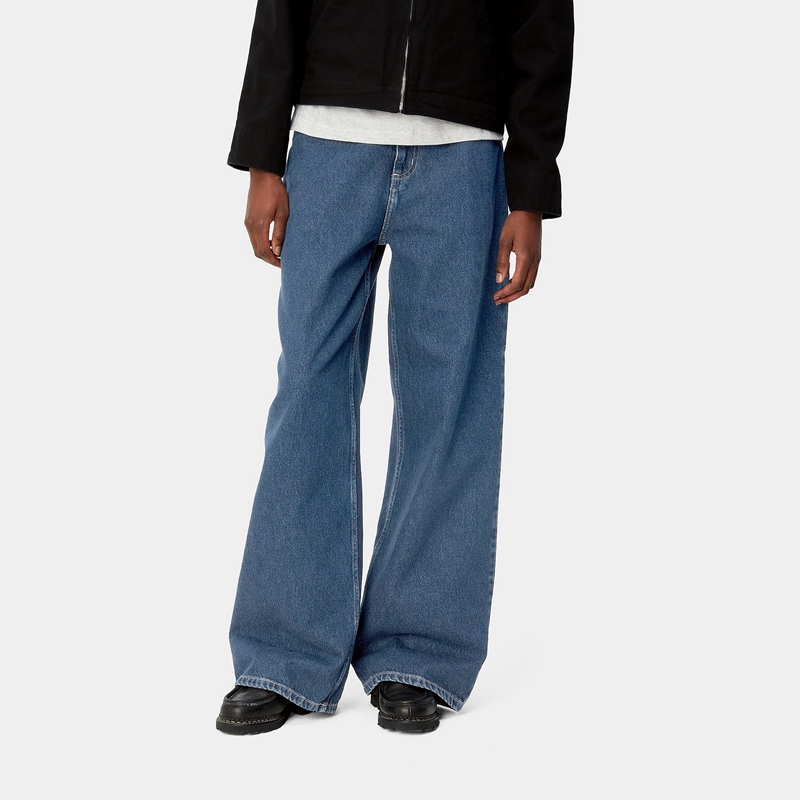 Blue Women Carhartt Jens Pants | WDJ-254867