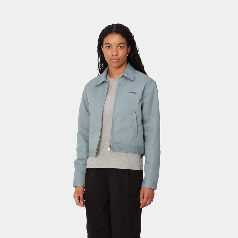 Blue Women Carhartt Module Script Jackets | UOC-657940