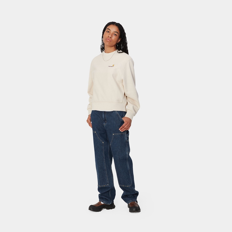 Blue Women Carhartt Nashua Double Knee Pants | DNZ-526489