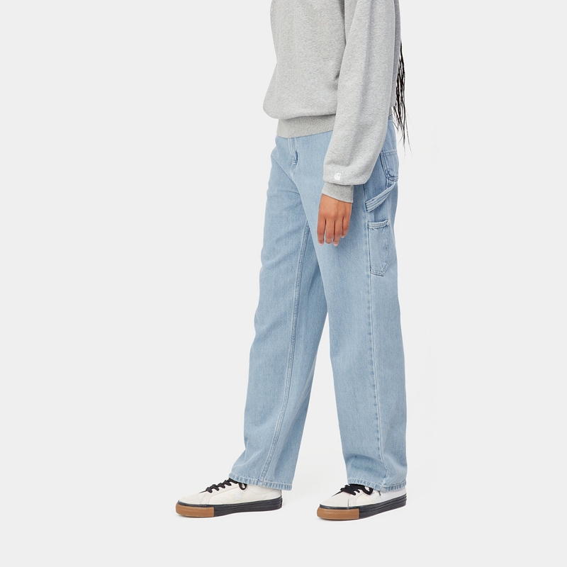 Blue Women Carhartt Pierce Straight Pants | IBO-285091