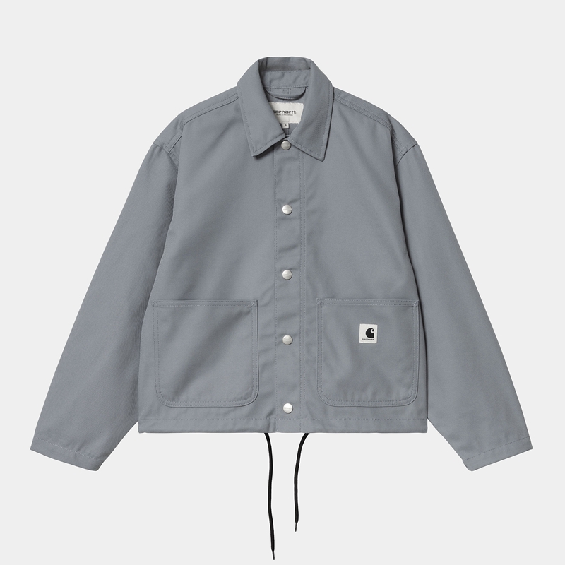 Blue Women Carhartt Simple Shirt Jackets | EAU-643710