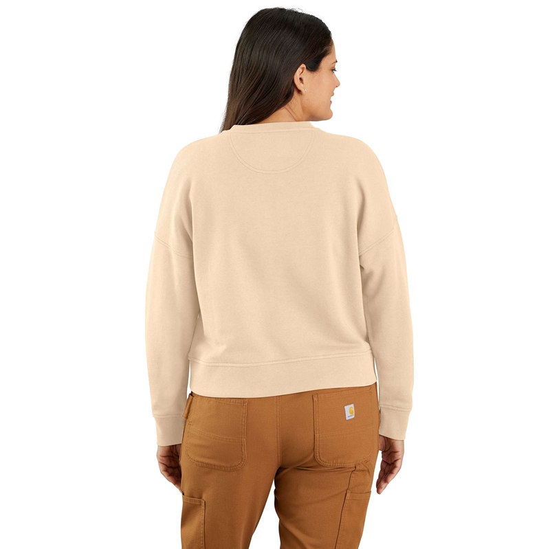 Blue Women Carhartt TENCEL™ Fiber Series Loose Fit French Terry Henley Sweatshirt | RPZ-473918