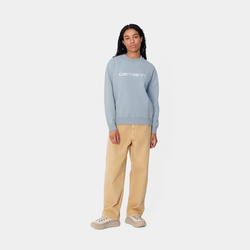 Blue Women Carhartt W' Sweatshirt | TIF-687231