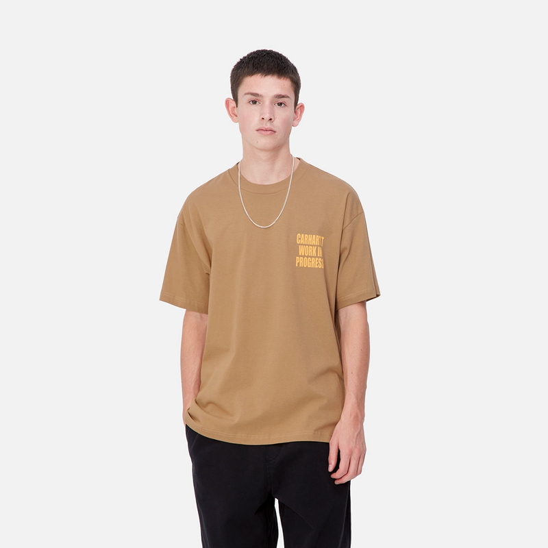 Brown Men Carhartt Archivo T-Shirt | MHN-638120