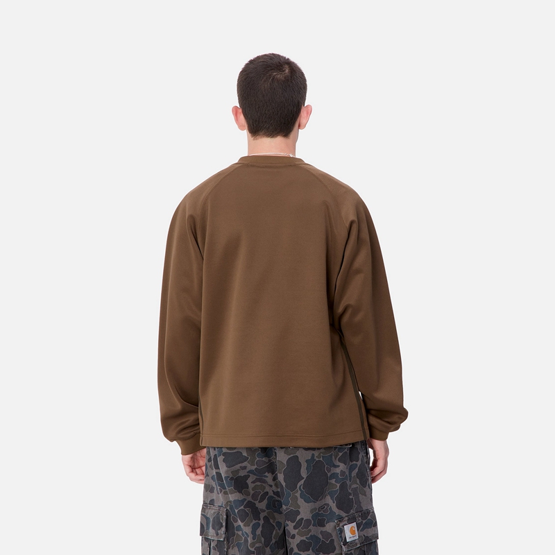 Brown Men Carhartt Bolan V-Neck Sweatshirt | BYO-370815