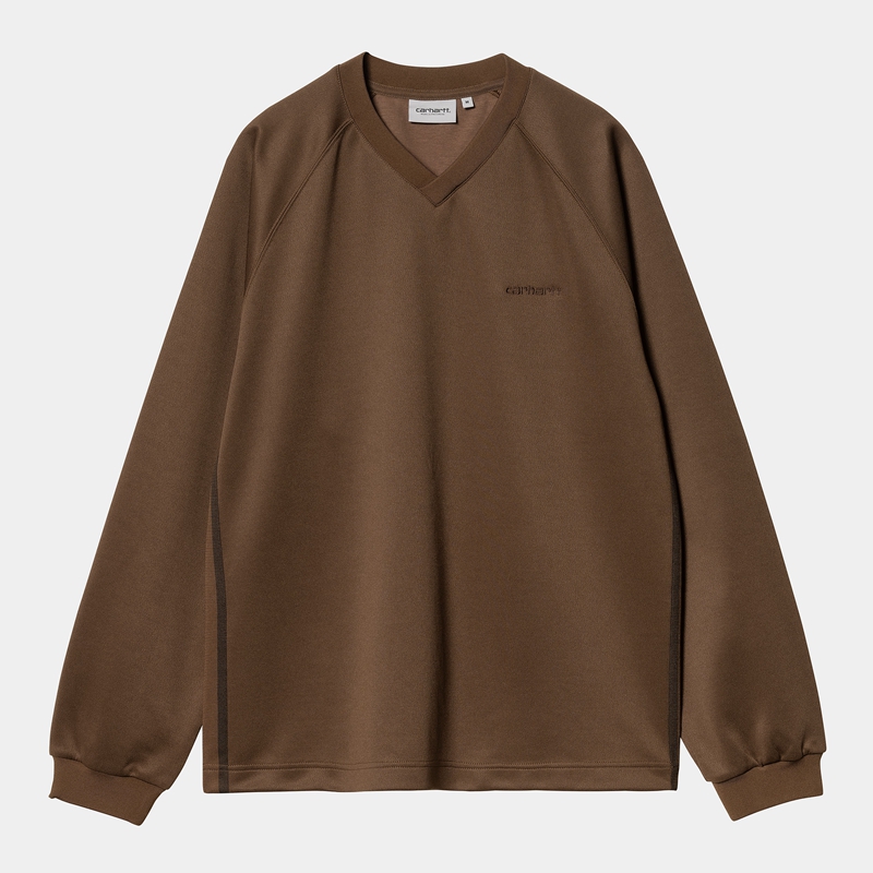 Brown Men Carhartt Bolan V-Neck Sweatshirt | BYO-370815