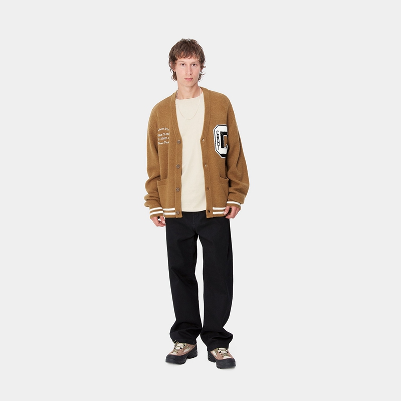 Brown Men Carhartt Brown Ducks Cardigan Jackets | VSB-895612