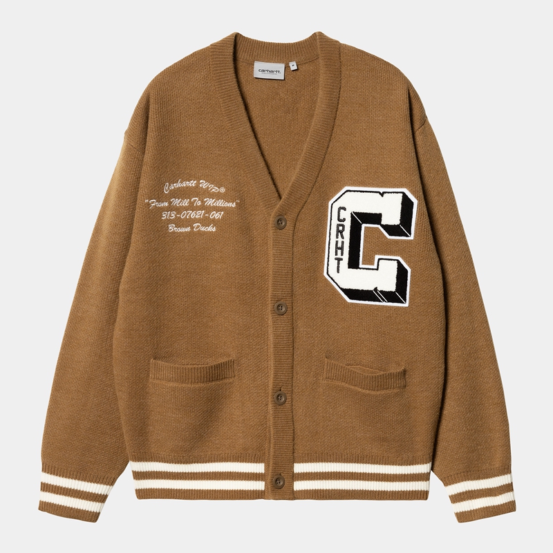 Brown Men Carhartt Brown Ducks Cardigan Jackets | VSB-895612