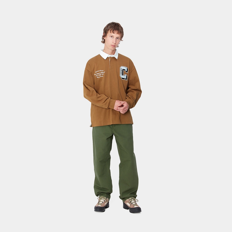 Brown Men Carhartt Brown Ducks Rugby Shirts | FNA-804236