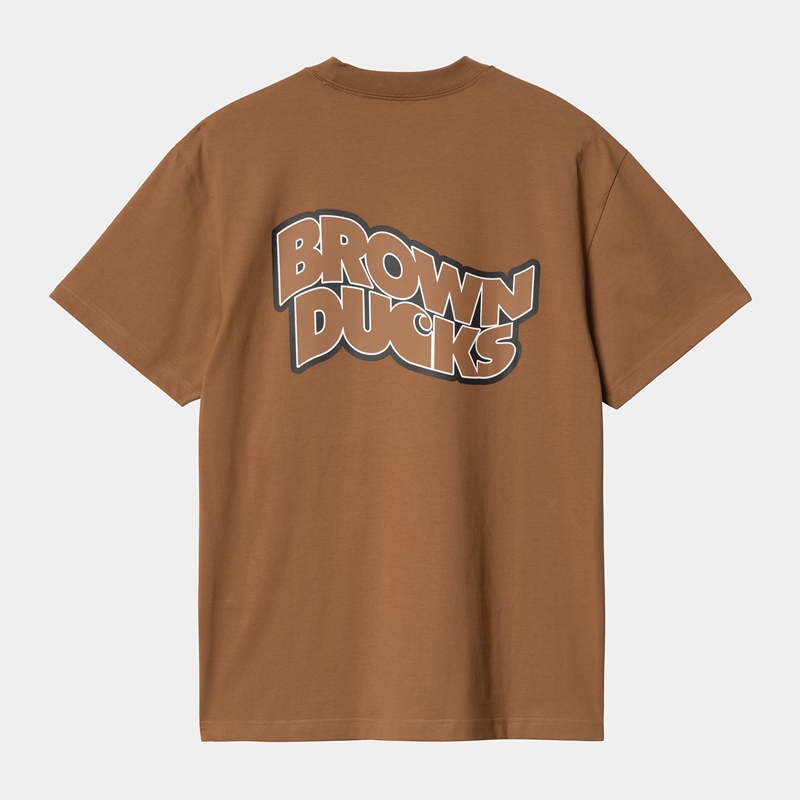 Brown Men Carhartt Brown Ducks T-Shirt | QJI-598123