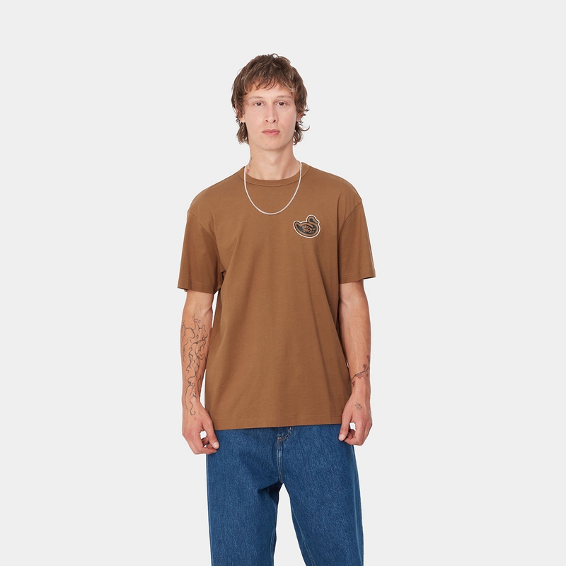 Brown Men Carhartt Brown Ducks T-Shirt | QJI-598123