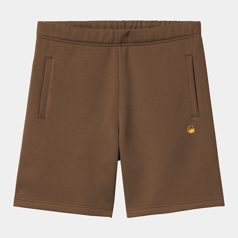 Brown Men Carhartt Chase Shorts | ELT-405782