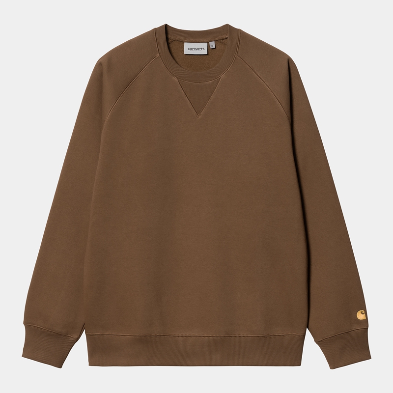 Brown Men Carhartt Chase Sweatshirt | MIE-835706