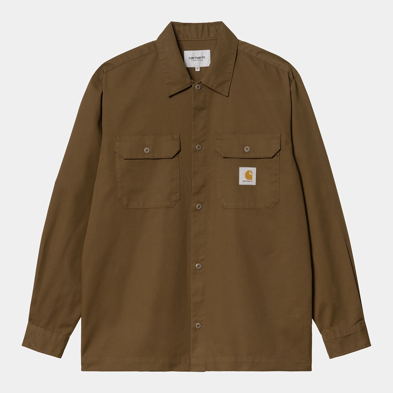 Brown Men Carhartt Craft Shirts | PNU-162079