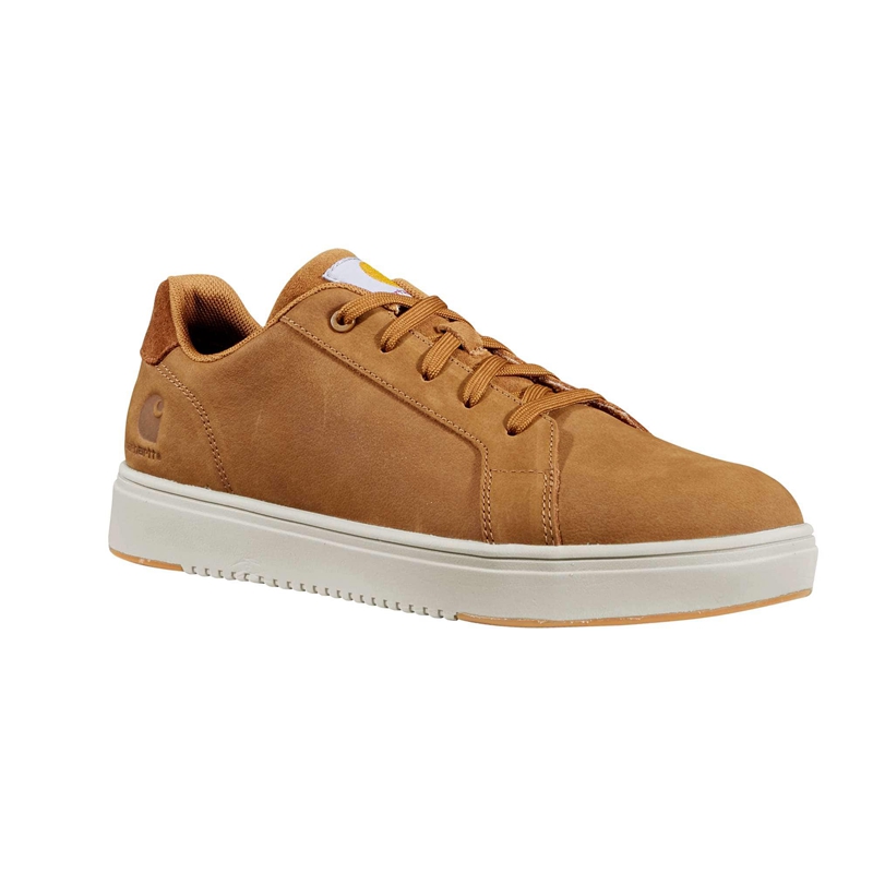 Brown Men Carhartt Detroit Nano Toe Leather Sneakers | VIG-014763