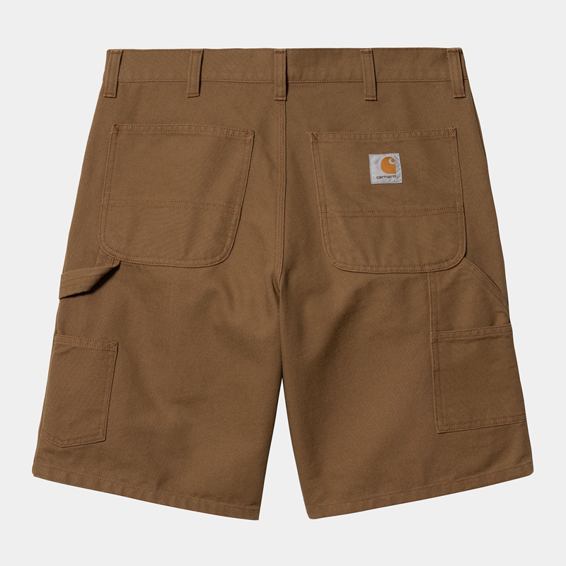 Brown Men Carhartt Double Knee Shorts | EZV-384276