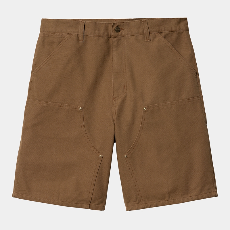 Brown Men Carhartt Double Knee Shorts | EZV-384276