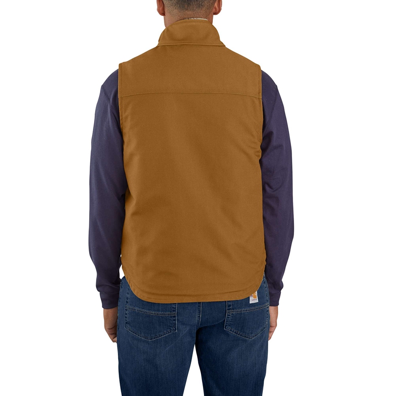 Brown Men Carhartt Flame-Resistant Duck Sherpa Lined Vest | HVZ-265089