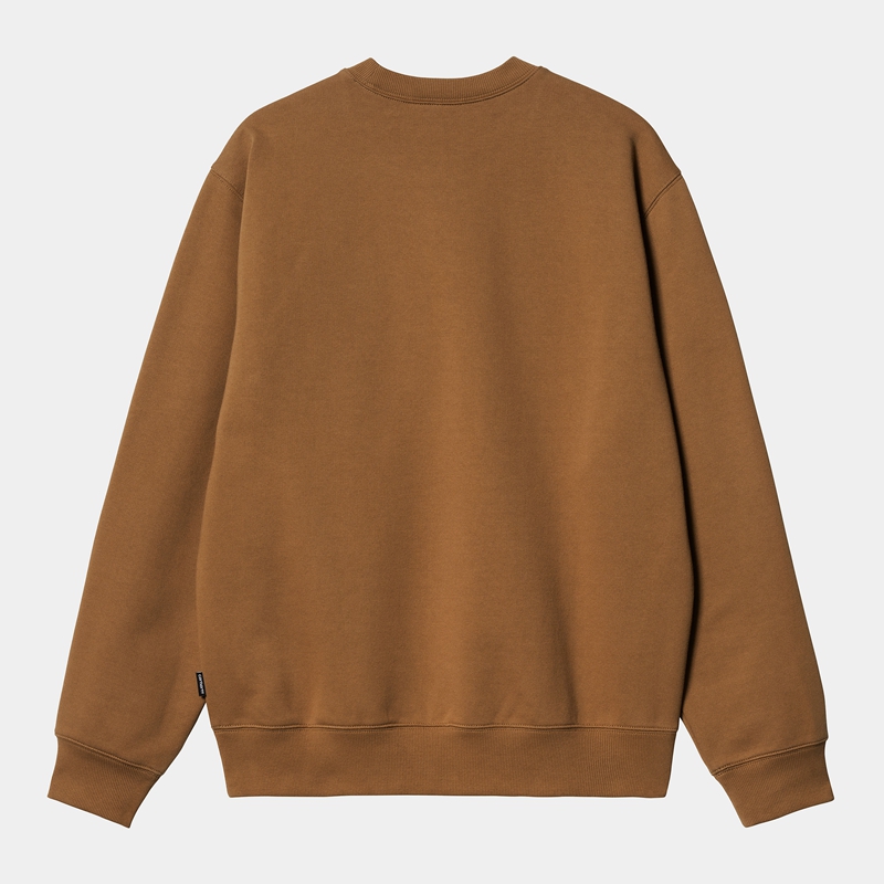 Brown Men Carhartt Heart Train Pocket Sweatshirt | RAI-964053