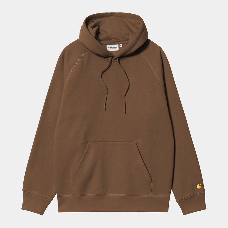 Brown Men Carhartt Hooded Chase Hoodie | NEV-530287