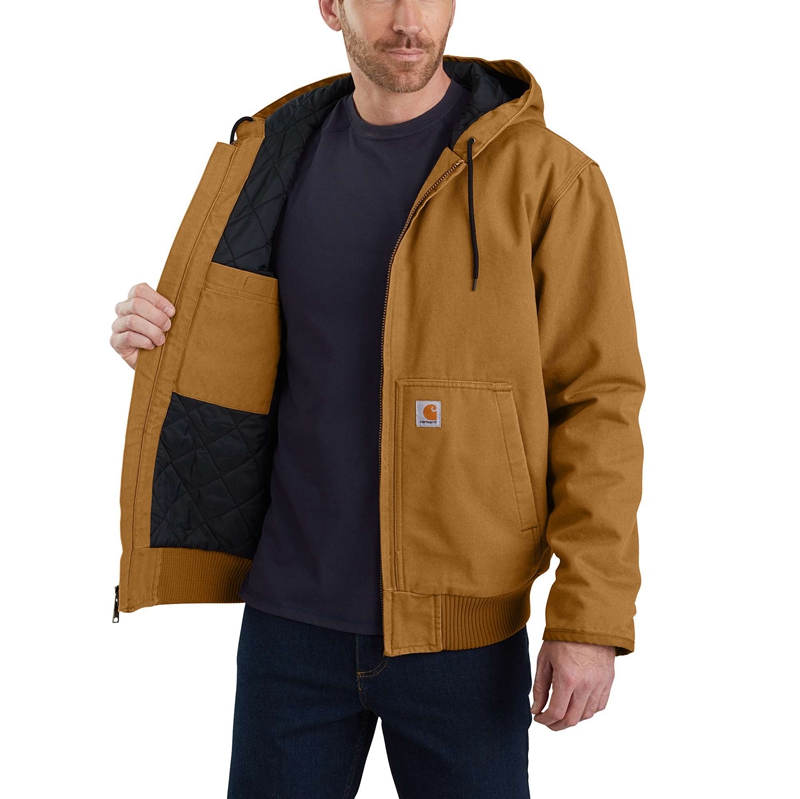 Brown Men Carhartt Insulated Active Jac Jackets | XBM-065271