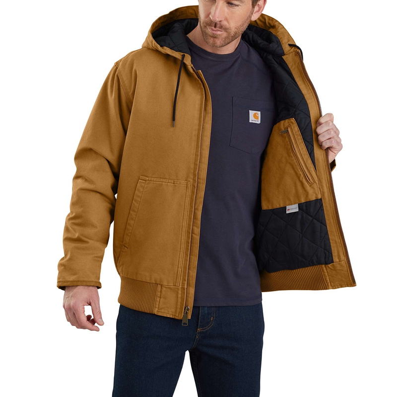 Brown Men Carhartt Insulated Active Jac Jackets | XBM-065271