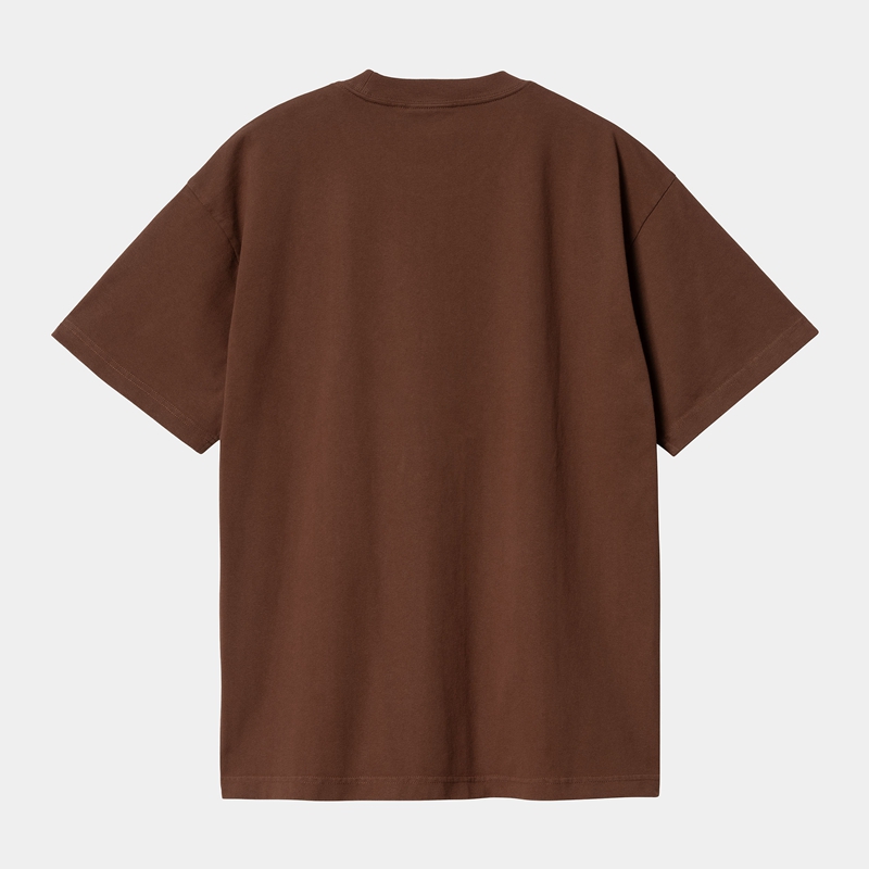 Brown Men Carhartt Lazy Duck Academy T-Shirt | SZJ-401973