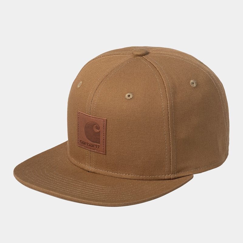 Brown Men Carhartt Logo Hats | QCY-285301