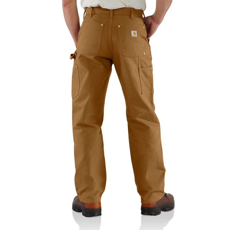 Brown Men Carhartt Loose Fit Firm Duck Double-Front Utility Work Pants | JWS-195026